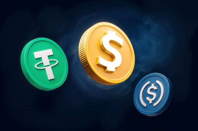 Image générée par IA pour illustrer les Stable Coins et le Dollar