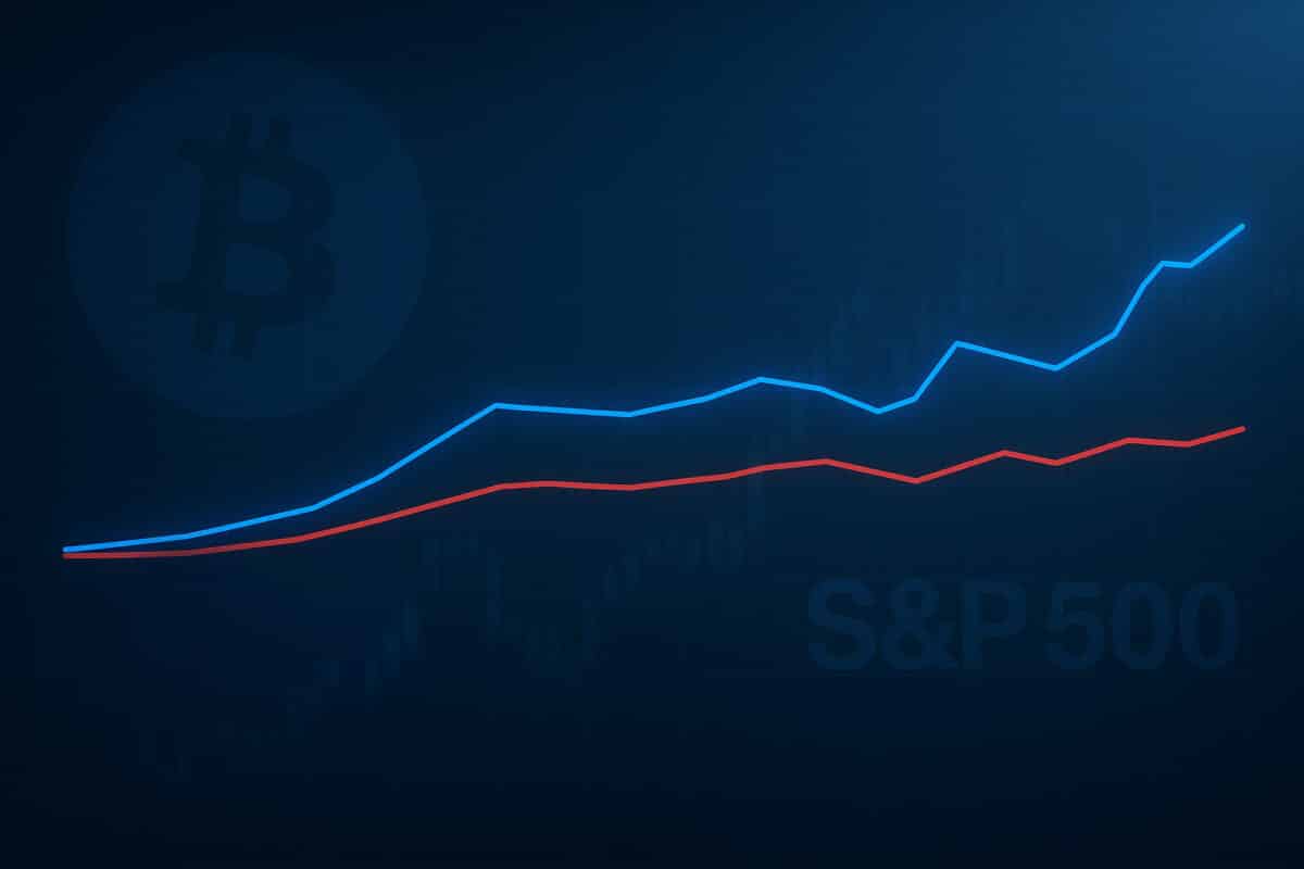 Évolution conjointe des cours du Bitcoin et du S&P 500