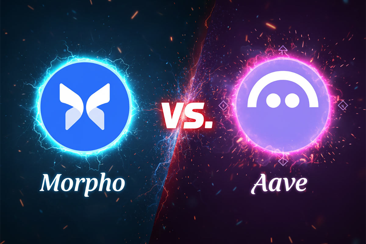 Algorithme comparant Morphéo et Aave dans le secteur des cryptomonnaies.