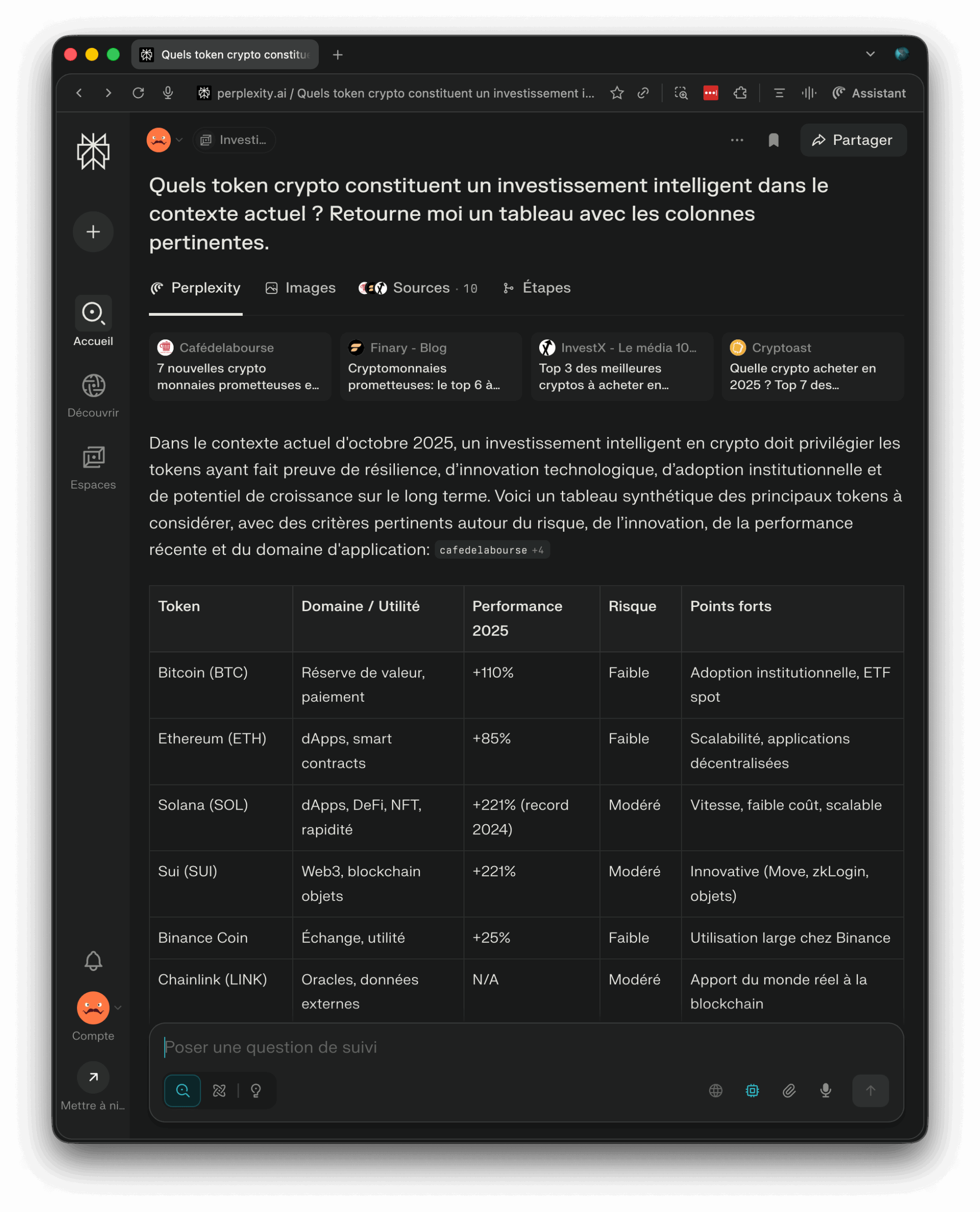 Cursor apporte des réponses précises aux questions les plus simples comme les plus complexes. Il constitue un précieux allié pour vous guider au moment d'effectuer vos choix en matière d'investissement.