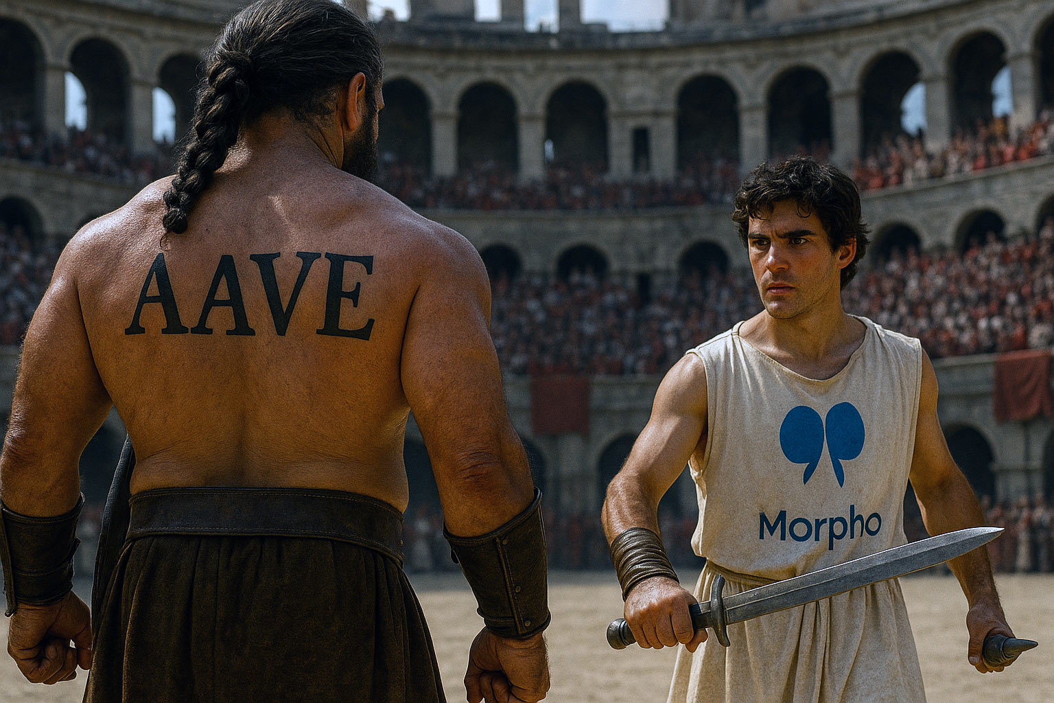 Bataille de gladiateurs dans un amphithéâtre romain, scène de combat épique façon film Gladiator.